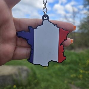 France 🇫🇷 2D Keychain ( Flag & Country ) Double Sided